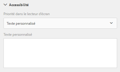 Options d’accessibilité dans des composants de formulaire