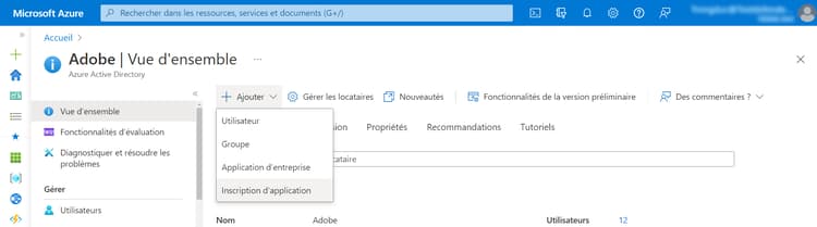 Enregistrement de l’application