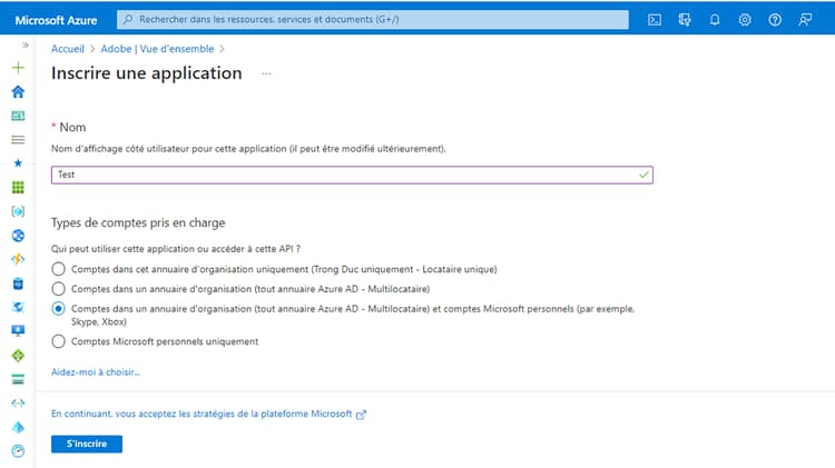 Compte pris en charge