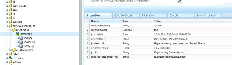 Instantané du référentiel CRX