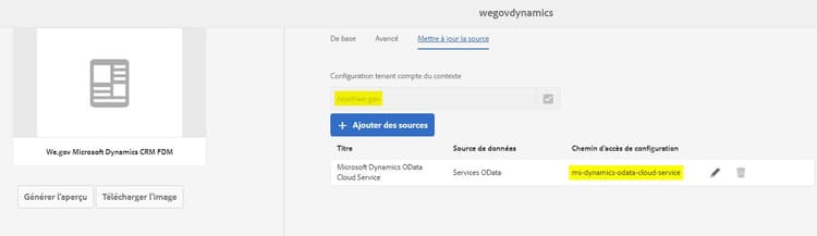 Source de données configurée