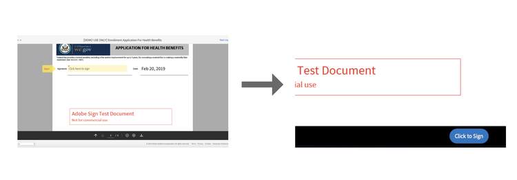 Signez le document test