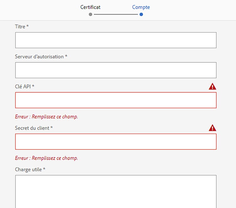 Configuration IMS de la payload