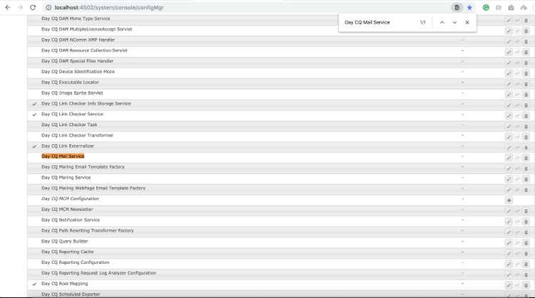 Configuration du service de messagerie Day CQ