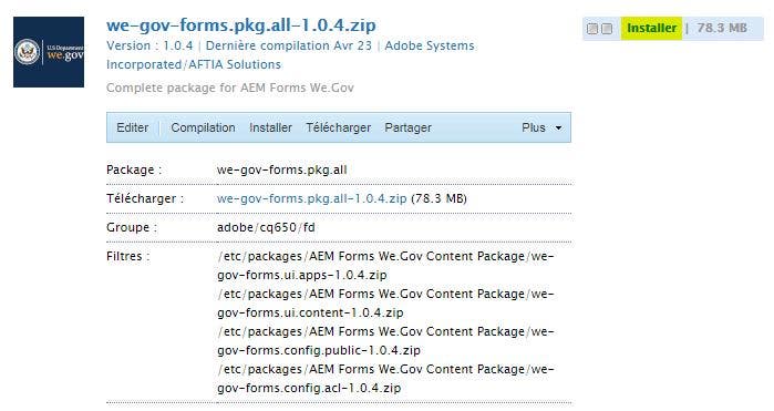 package de formulaires we gov