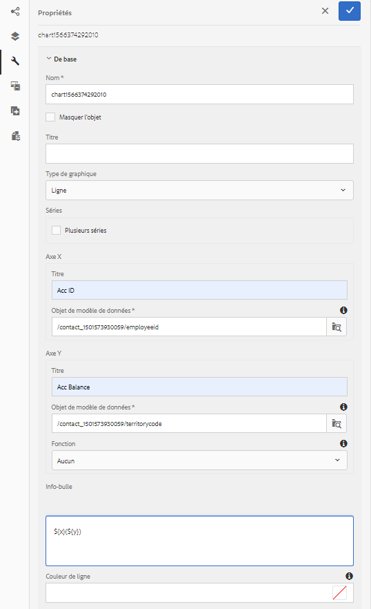 Propriétés de base d’un graphique en ligne dans le canal web