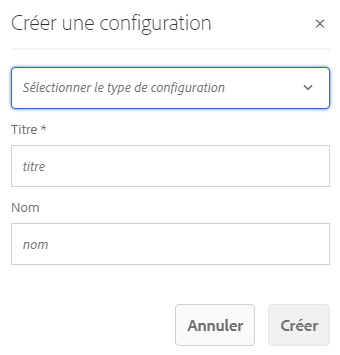 Créer une configuration de traduction