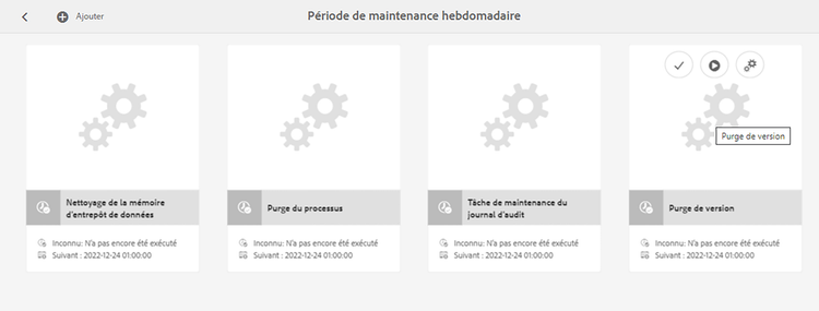 Actions de purge de version