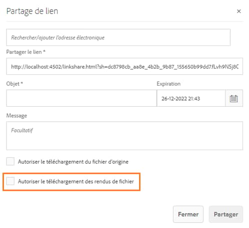 option permettant d’autoriser le téléchargement uniquement des ressources d’origine, des rendus uniquement ou des deux