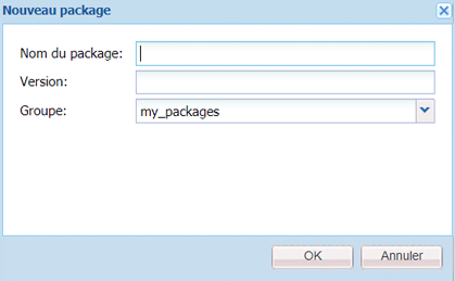 Boîte de dialogue Nouveau package