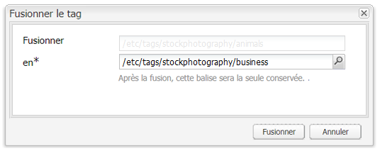 Fusionner une balise