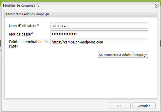 Configurer Adobe Campaign dans AEM