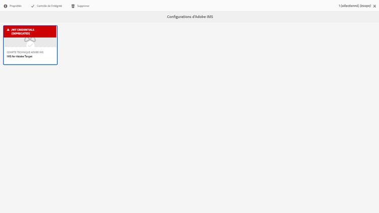 Sélection de la configuration JWT