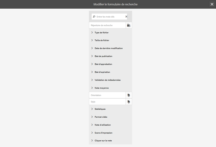 Prévisualiser le formulaire de recherche