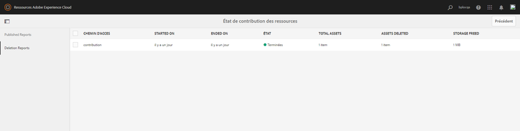 Rapport de suppression