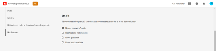 E-mails de notification