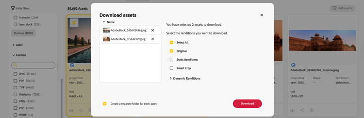 téléchargement de plusieurs ressources