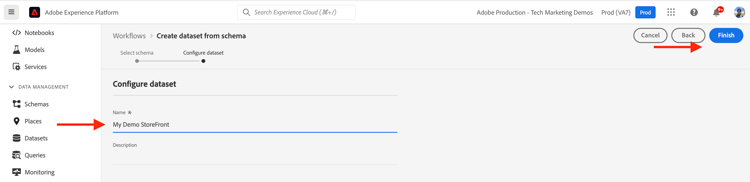 Nom de jeux de données créés AEP