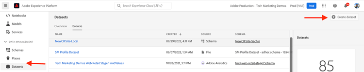 Créer des jeux de données AEP