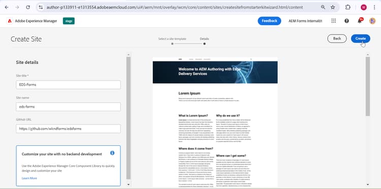 Configuration du site