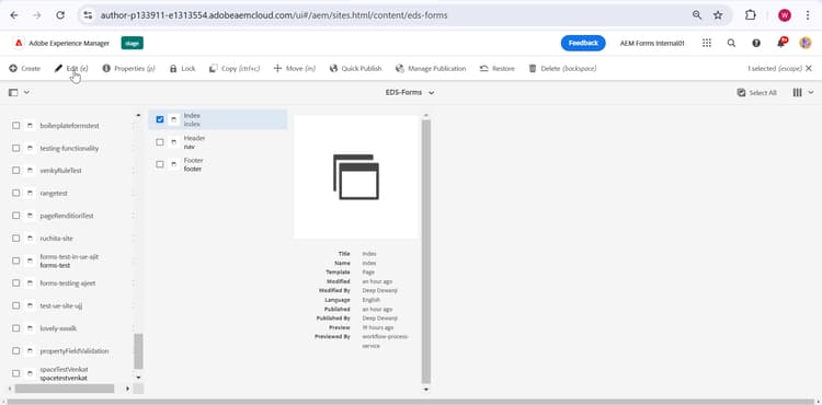 Modifier le site dans l’éditeur universel