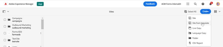 Créer une option de site