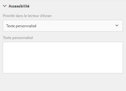 Options d’accessibilité dans des composants de formulaire