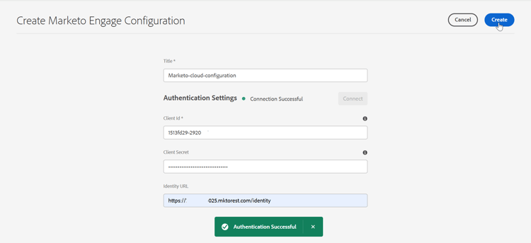 Configuration du cloud Marketo Engage