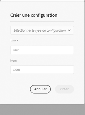 Créer une configuration de traduction