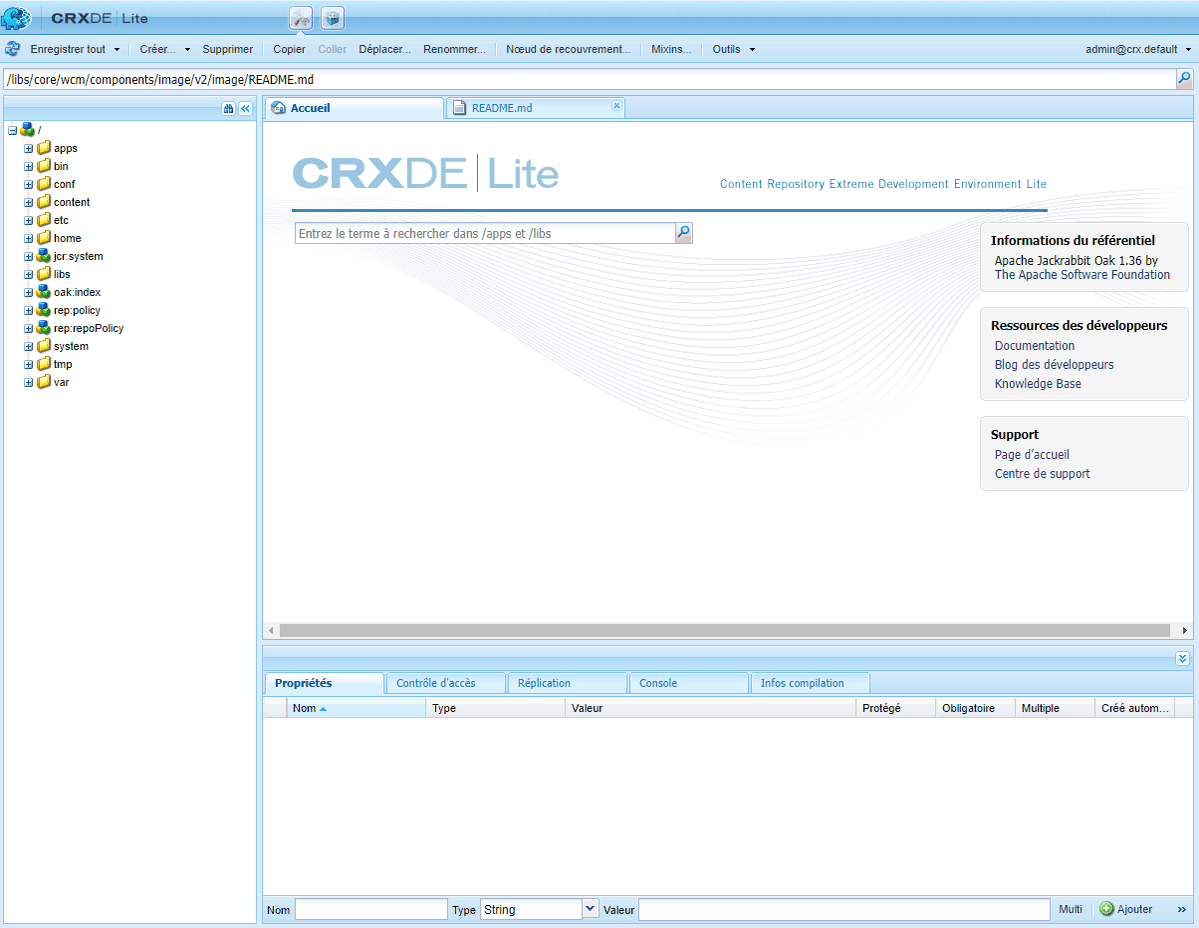 Utilisation de CRXDE Lite Adobe Experience Manager