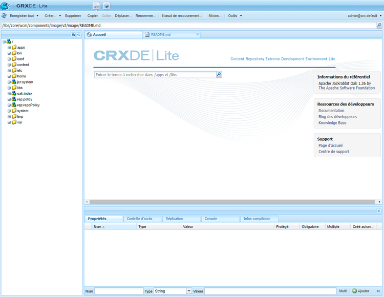L’interface CRXDE Lite