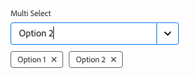 Capture d’écran du type de composant multi-select