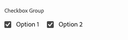 Capture d’écran du type de composant de groupe de cases à cocher
