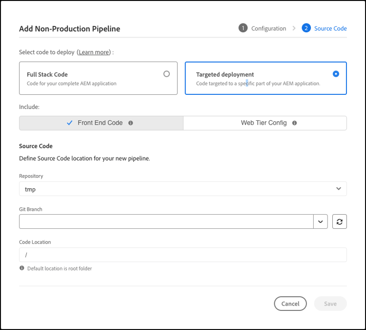Options de déploiement ciblé