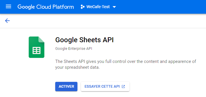 API Google Sheets