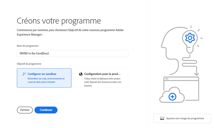 Création d’un type de programme.