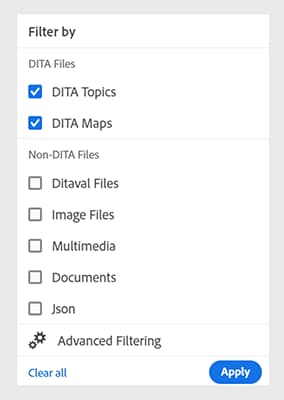 Filtre de recherche rapide