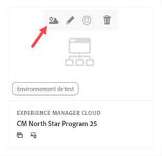 L’icône de la page Aperçu du Cloud Manager s’affiche à l’extrémité gauche d’une barre d’outils.