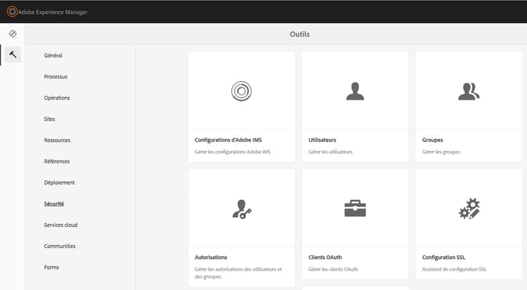 Interface utilisateur de gestion des autorisations