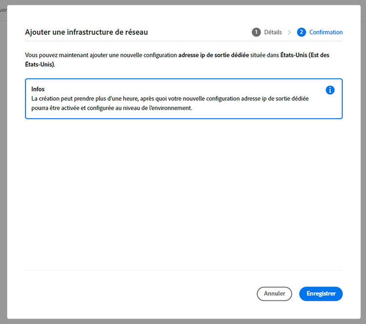 Confirmation de la configuration d’une sortie de port flexible