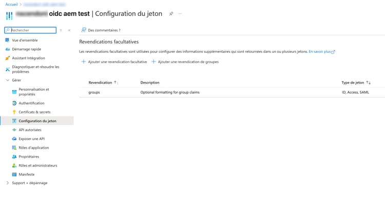 ID de jeton de réclamation OIDC