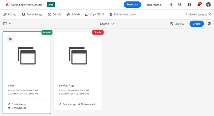 Barre d’outils de la console Modèles