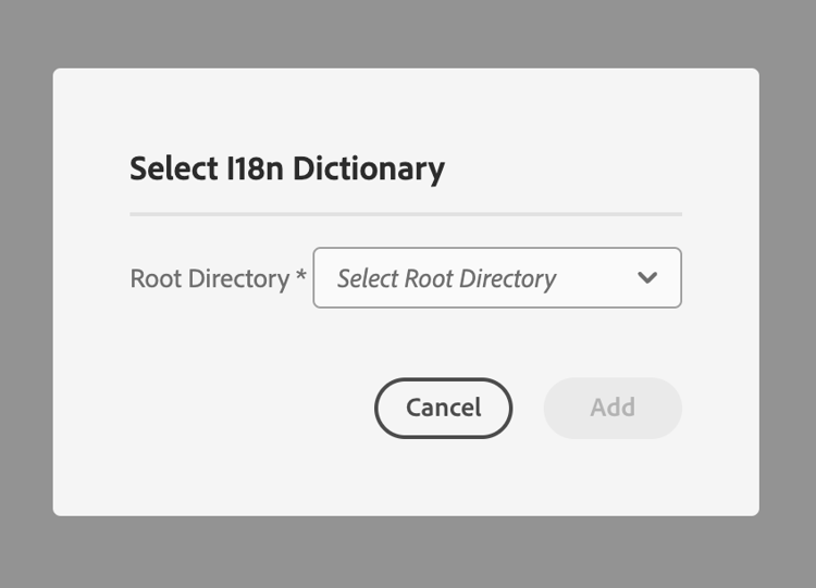 Sélectionner le dictionnaire i18N