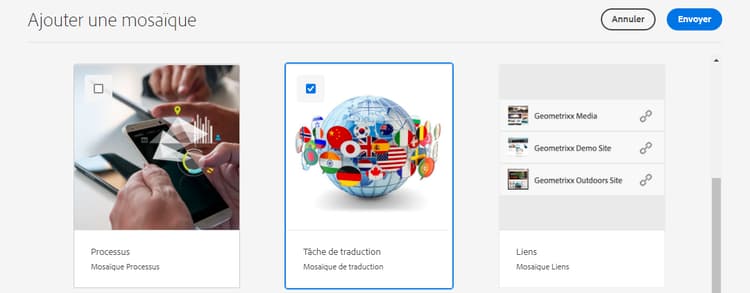 Ajout d’une mosaïque.
