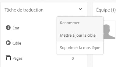 Mise à jour de la cible.