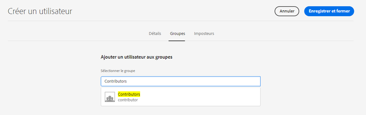 Ajouter au groupe