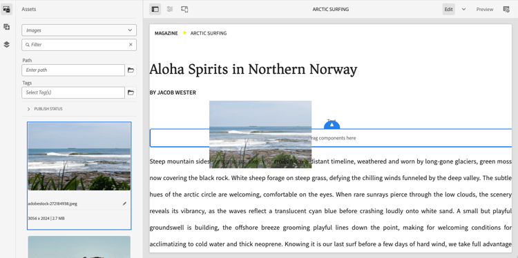 Éditeur de page AEM
