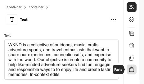 Coller à partir du panneau