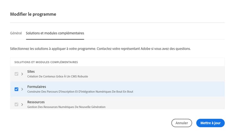 Sélectionnez l’option Formulaires