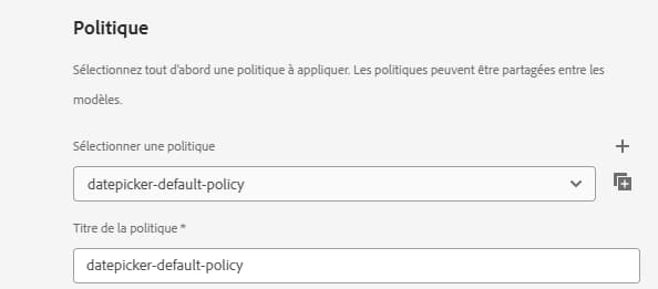 Politique des modèles de sélecteur de date